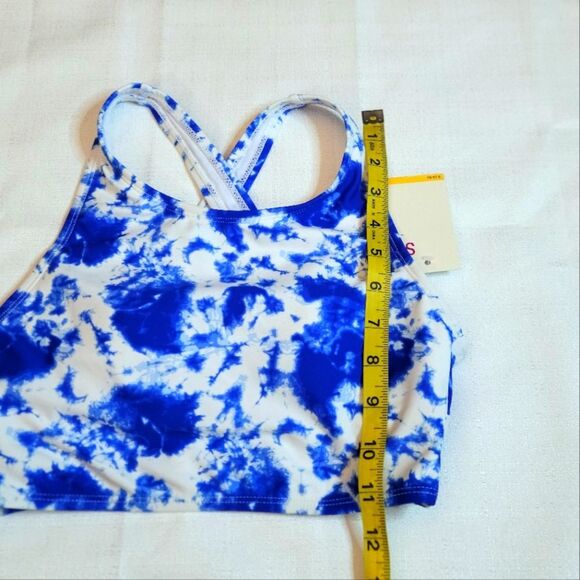 SO High Neck Bikini Top Blue and White Size Small - Picture 9 of 10